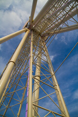 Upward View of Illuminated Ferris Wheel in Gatlinburg, Tennessee