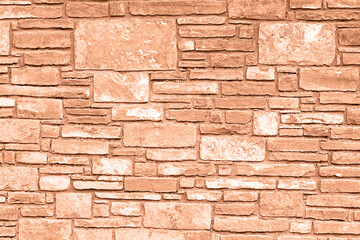 Color of the year 2024: Peach fuzz. Plain stone wall.