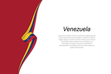 Wave flag of Venezuela with copyspace background.