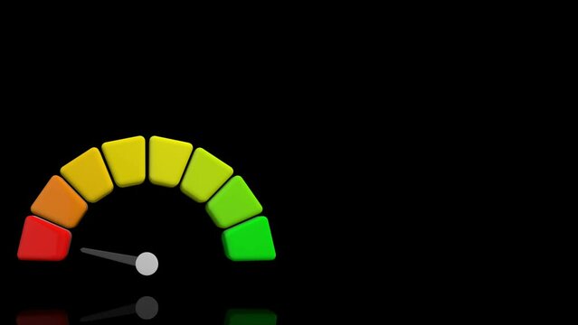 Arrow point scale speed turns on itself - high status red speedometer icon