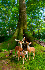 鹿の親子のフィギュア