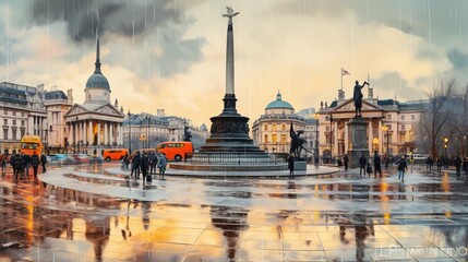 Trafalgar Square - obrazy, fototapety, plakaty