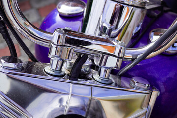 motorcycle close-up from different sides, separate parts of the motorcycle