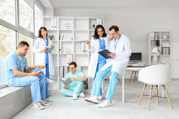 Team of doctors working in clinic