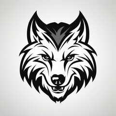 Fototapeta premium an animal wolf's head logo design illustration illustration ill
