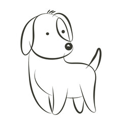 Continuous line drawing style of dog head. Dog head one line drawing minimalist design