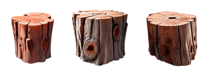 Conjunto de Cepo de madeira - Cepo de madeira cinza, cepo de madeira cortado, cepo de madeira marrom