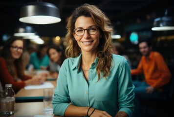 Confident and Friendly Woman Leading a Productive Meeting