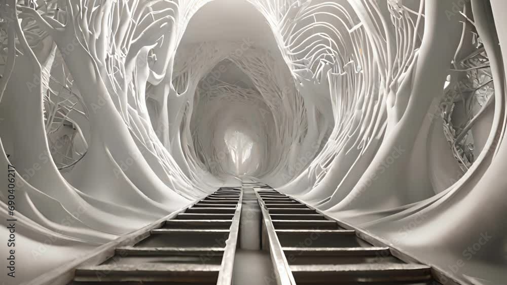 Poster venture deeper into lost labyrinth, narrow passageways branch every direction, creating chaotic path