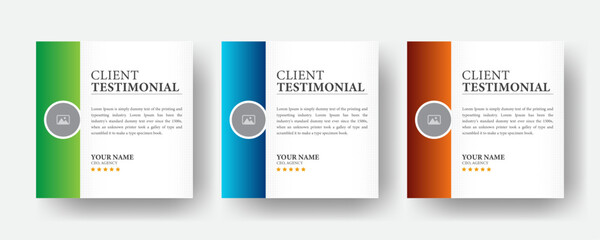 Corporate design creative background simple and clean client testimonial design template
