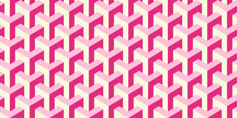 Y shapes seamless geometric pink pattern. 3D murals, wallpapers, backgrounds and floors