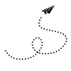 airplane flight route icon