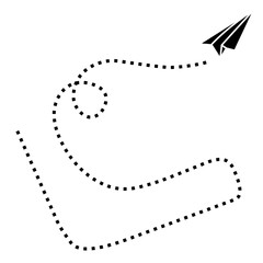 airplane flight route icon