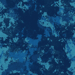 Navy blue camouflage seamless pattern