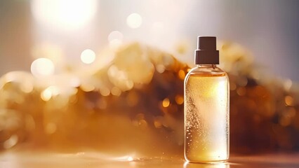 Closeup of a delicately scented room spray, perfect for freshening up the air and creating a tranquil ambiance in the home spa.