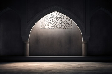 3d illudtration of amazing architecture design of muslim mosque ramadan concept