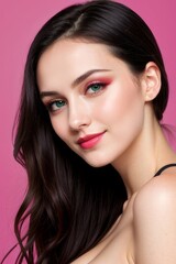 Naklejka premium beautiful woman lifestyle luxury glamor model. Beauty skin care concept.