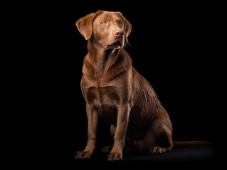 Chesapeake Bay Retriever Dog Studio Shot Isolated on Clear Background, Generative AI