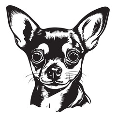 Fototapeta na wymiar Chihuahua in cartoon, doodle style. Isolated 2d vector illustration in logo, icon, sketch style, Eps 10, black and white. AI Generative