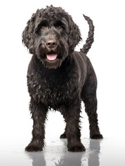 Portuguese Water Dog Studio Shot Isolated on Clear Background, Generative AI