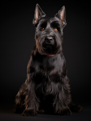 Scottish Terrier Dog Studio Shot Isolated on Clear Background, Generative AI