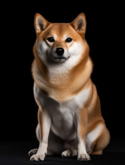 Shiba Inu Dog Studio Shot Isolated on Clear Background, Generative AI