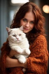 girl with cat