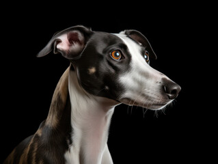 Whippet Dog Studio Shot Isolated on Clear Background, Generative AI