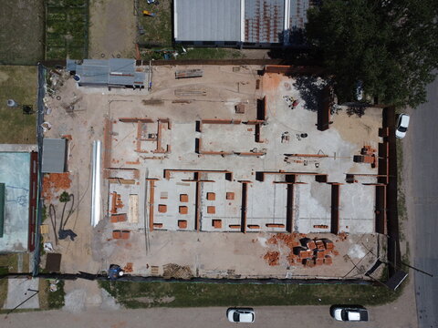 Aerial image of a construction site