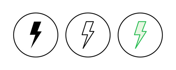 Lightning icon set. electric icon vector. power icon. energy sign