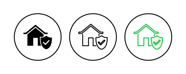 House insurance icon set. house protection icon.