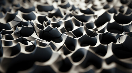 Obraz premium Ephemeral Decay: Eroded Monochrome Grid. Generative AI