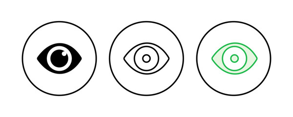 Eye icon set. Eye vector icon. Look and Vision icon.