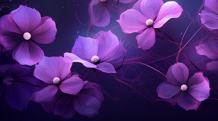Fototapeta na wymiar generative ai illustration of purple bloomin
