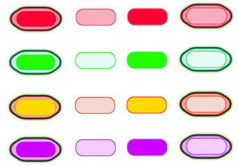 Light diodes colorful LED buttons on a transparent background