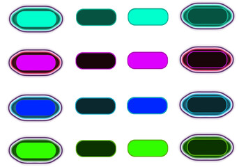 Light diodes colorful LED buttons on a transparent background