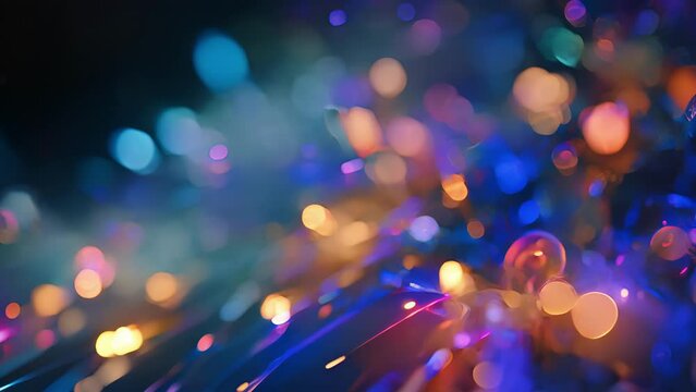 Closeup of a dense and chaotic mixture of quarks and gluons, moving in all directions at once. Some form temporary s, only to quickly disintegrate and reform as the tiny particles continue