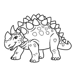 Ankylosaurus Dinosaur Coloring Page Illustration