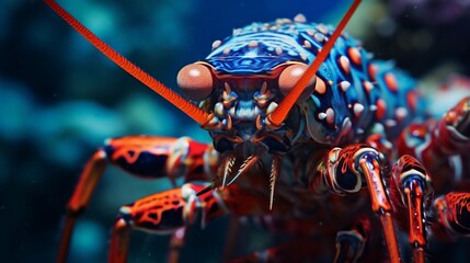colorful shrimps under water a closeup