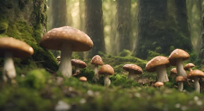 mushrooms in the forest