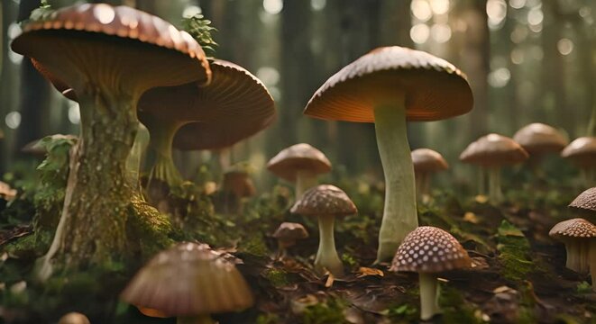 mushrooms in the forest