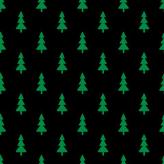 Christmas background with green trees on a white background. Seamless pattern.For textiles, gift wrapping.