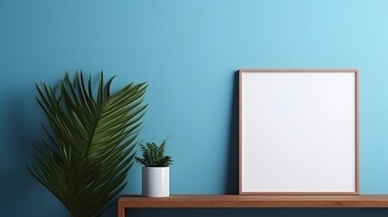 Picture frame on the wall with plant