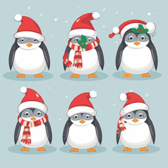 christmas penguins set