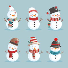 snowman on a blue background