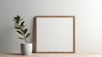 Picture frame on the wall with plant