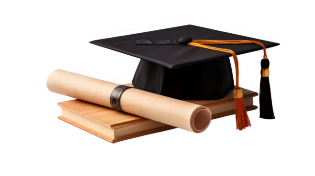 Commencement Pride: Graduation Cap and Diploma Symbolizing Achievement