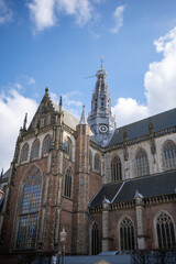 Fototapeta na wymiar De Grote of St Bavokerk te Haarlem