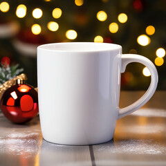 Obraz na płótnie Canvas Christmas Mug Mockup,Christmas Ceramic Mug Mockup,Coffee Cup Mockup