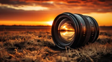 Foto op Canvas A Camera lenses and landscape photography © sirisakboakaew